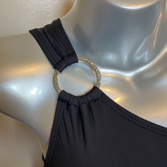 Michael Kors One Piece Swimsuit Size 6 Black Underwire One Shoulder Womens NEW - Picture 5 of 11